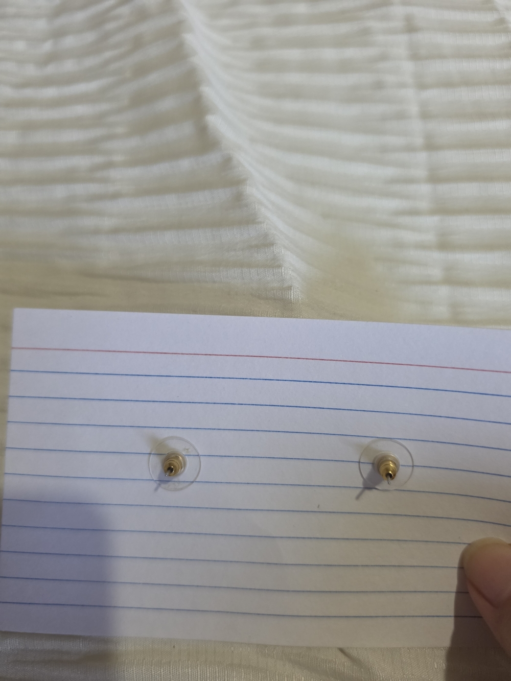 Gold-Trim Blue Crystal Stud Earrings - Women Jewelry - Picture 2 of 4
